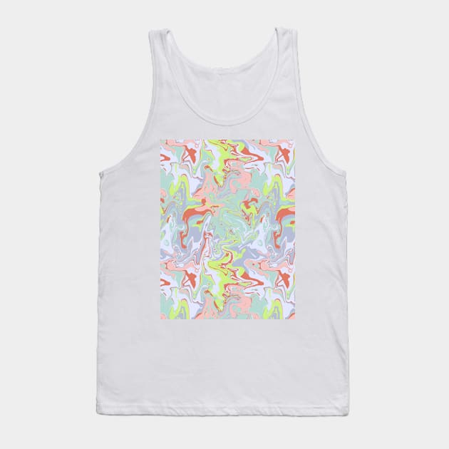 90s Kid Marble - Digital Paint Spill Tank Top by GenAumonier